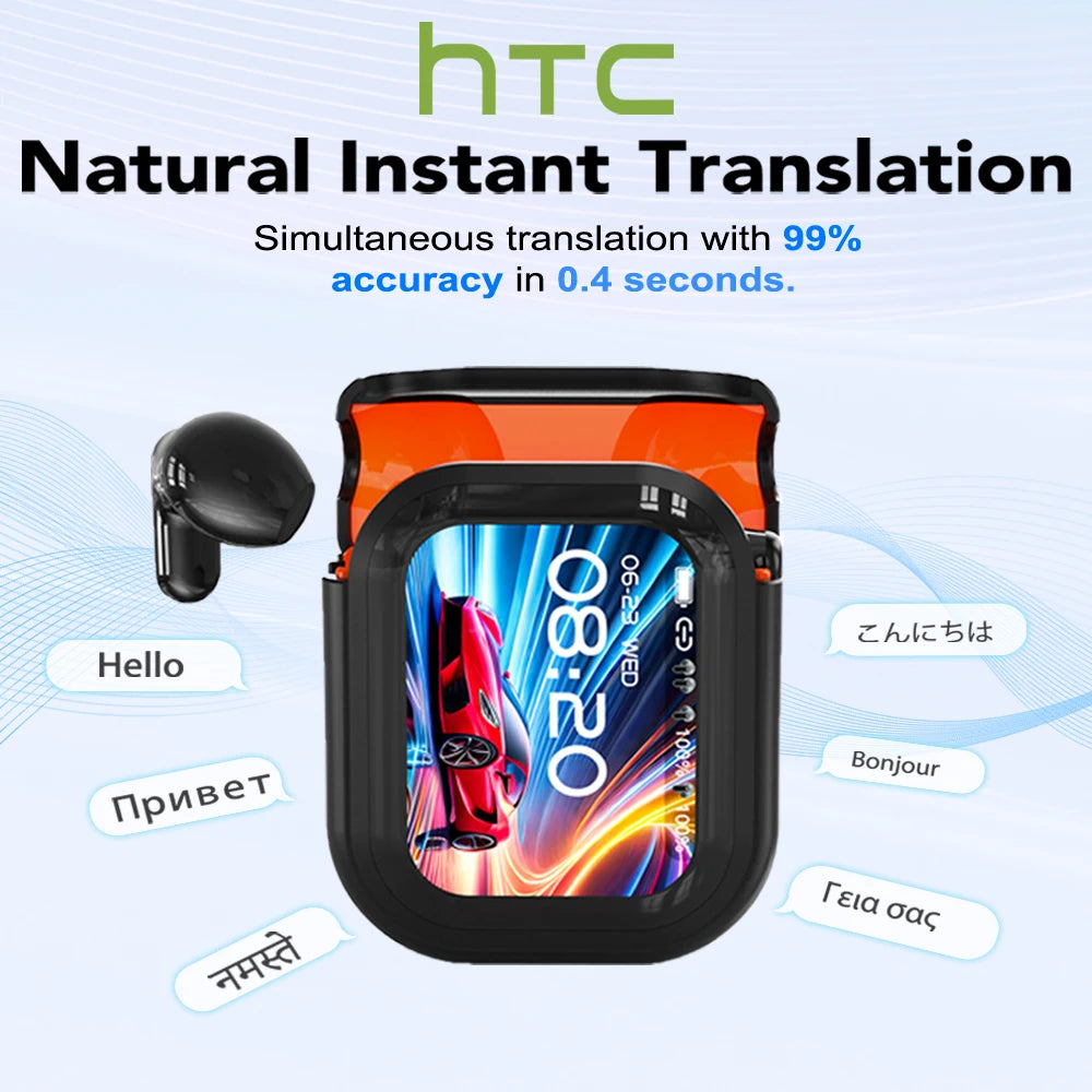 HTC NE20 Bluetooth 6.0 Translation Earphones – Waterproof, Long Battery Life, Smart Wireless Headphones